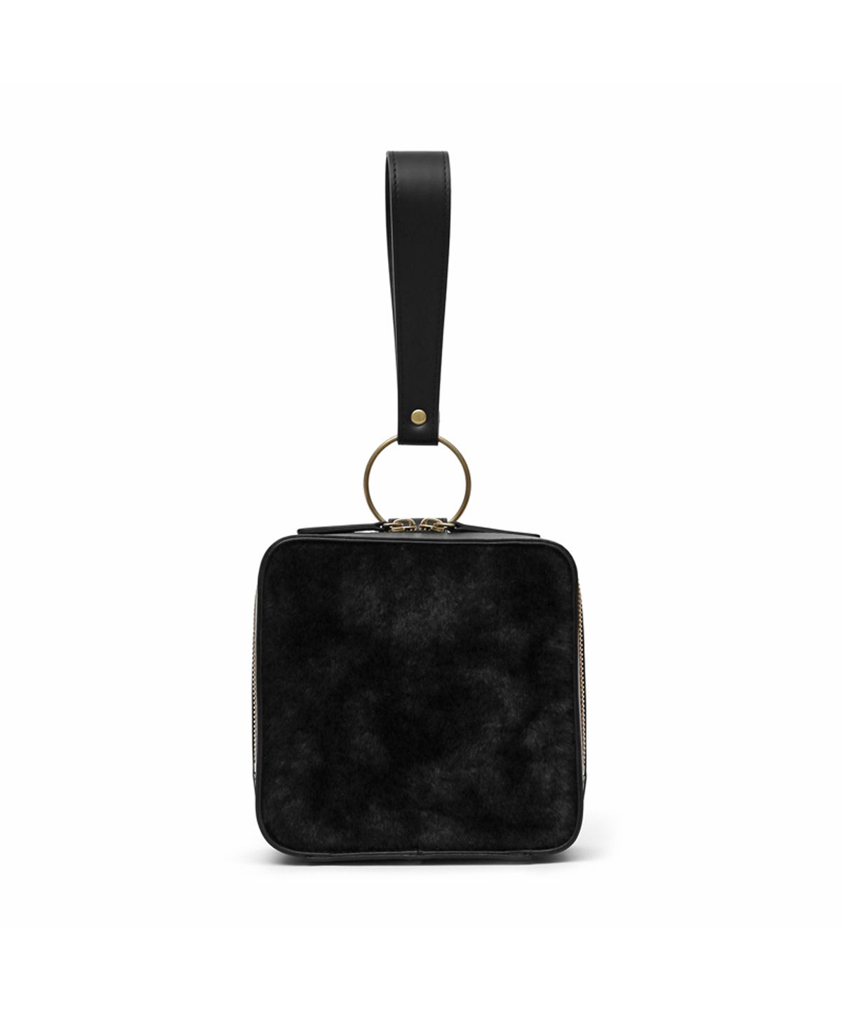 언더컨트롤 스튜디오(UNDERCONTROL STUDIO) BLOCK BAG / RING STRAP / FUR / BLACK
