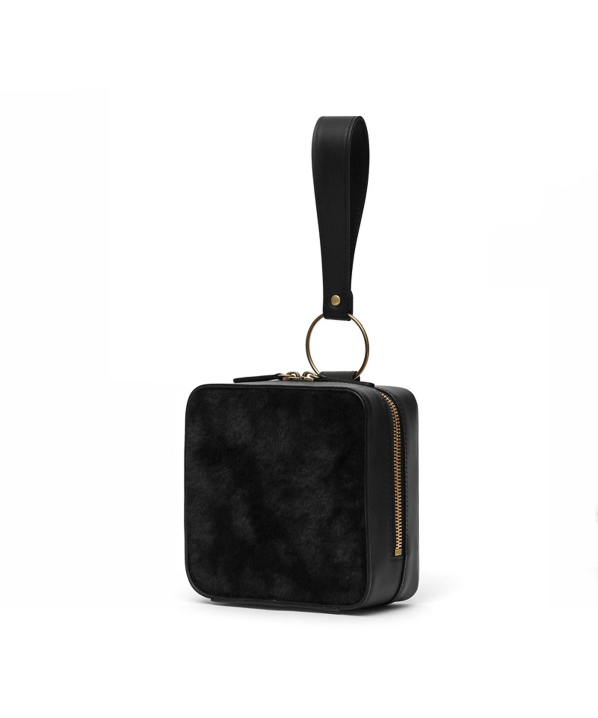 언더컨트롤 스튜디오(UNDERCONTROL STUDIO) BLOCK BAG / RING STRAP / FUR / BLACK
