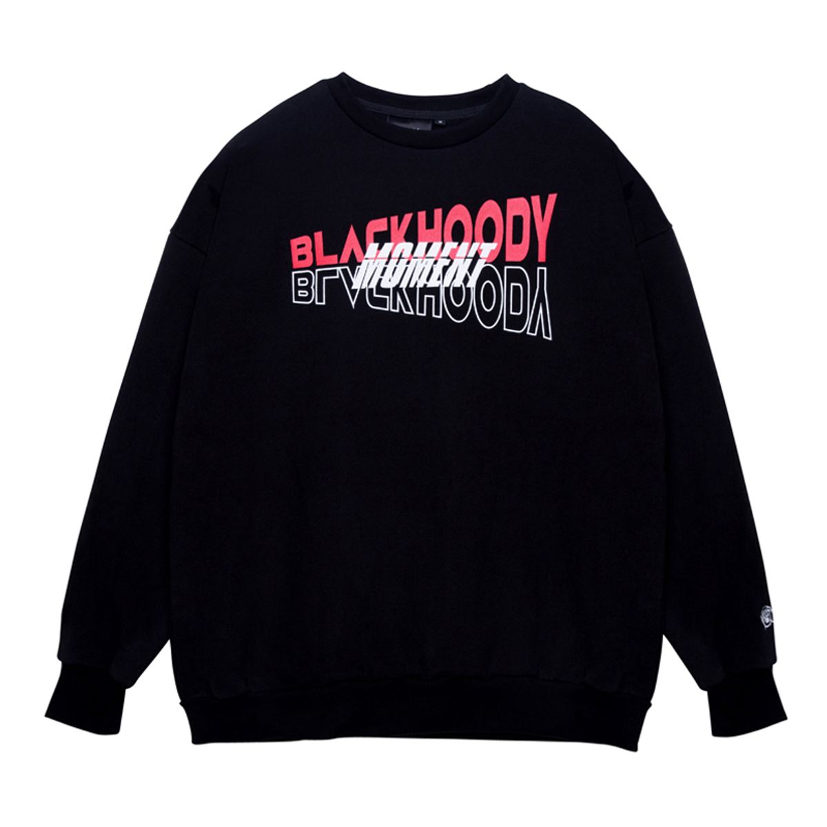 블랙후디(BLACK HOODY) DIAGONAL MOMENT CREWNECK SWEATSHIRT BLACK