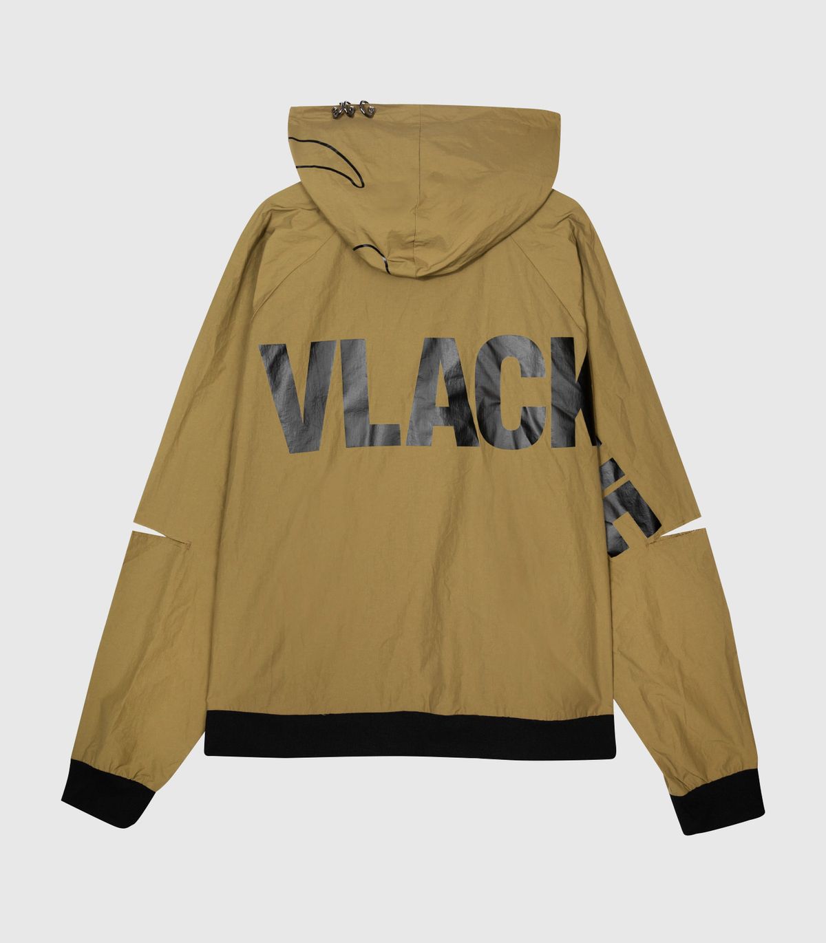 바이브레이트(VIBRATE) VLACK LINE - SIDE SLIT HOODIE JACKET (KHAKI)