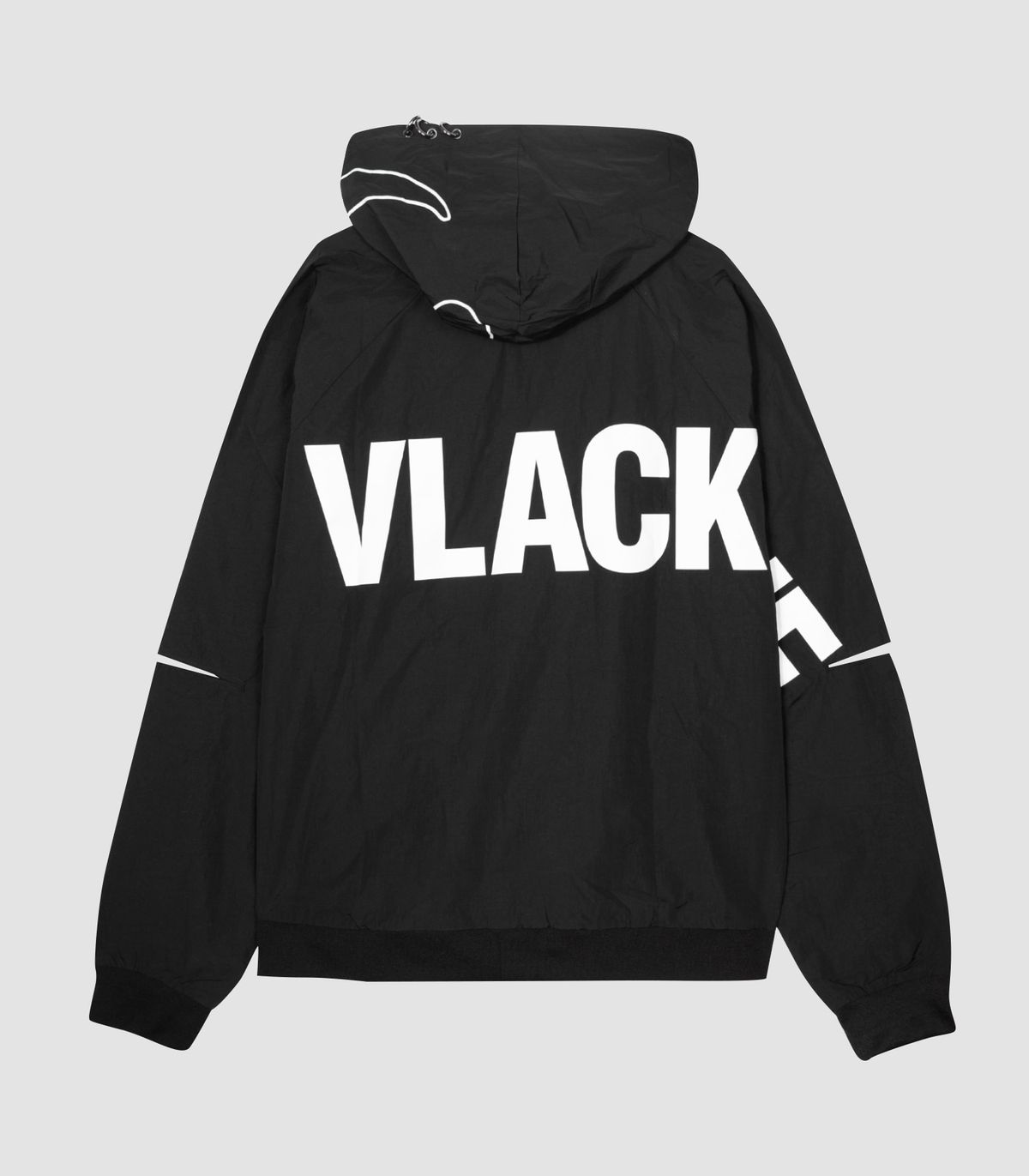 바이브레이트(VIBRATE) VLACK LINE - SIDE SLIT HOODIE JACKET (BLACK)