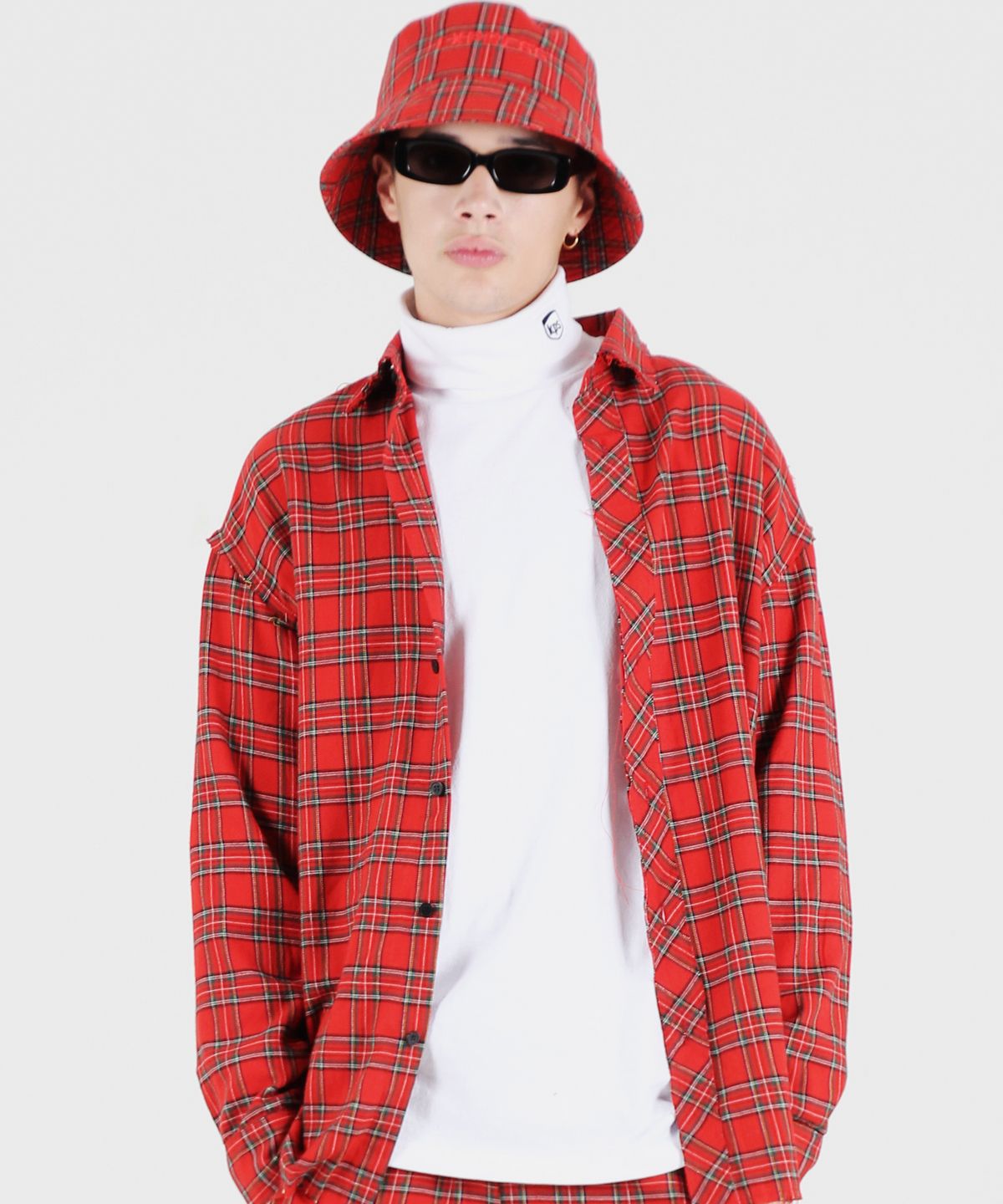 피피피(P.P.P) CHECK SUIT SHIRTS (RED)