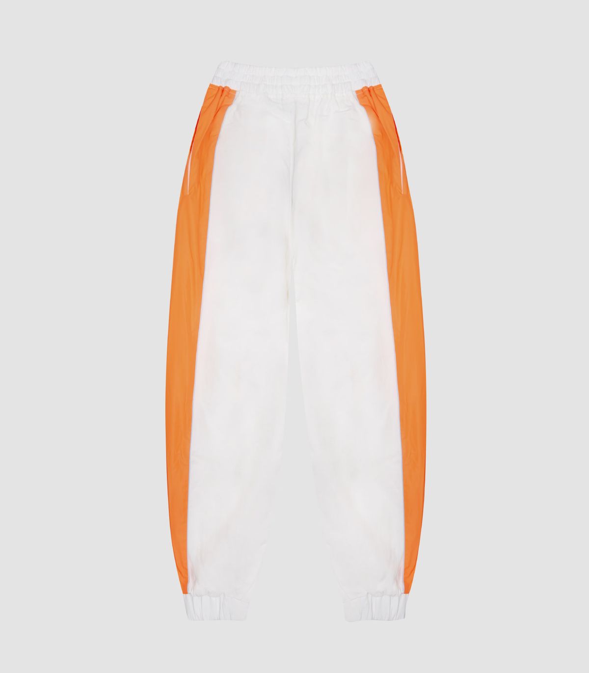 바이브레이트(VIBRATE) V8 - LINE PATCH JOGGER PANTS (WHITE & ORANGE)