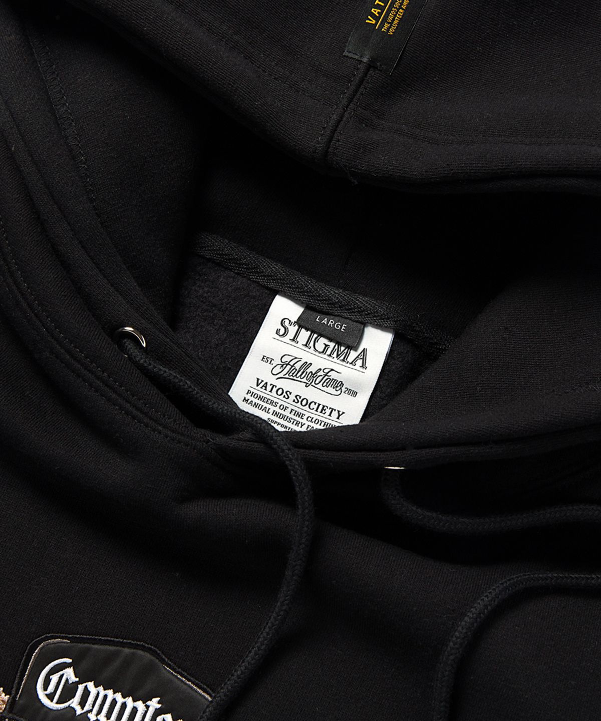 스티그마(STIGMA) EMB COMPTON BEAR OVERSIZED HEAVY SWEAT HOODIE BLACK