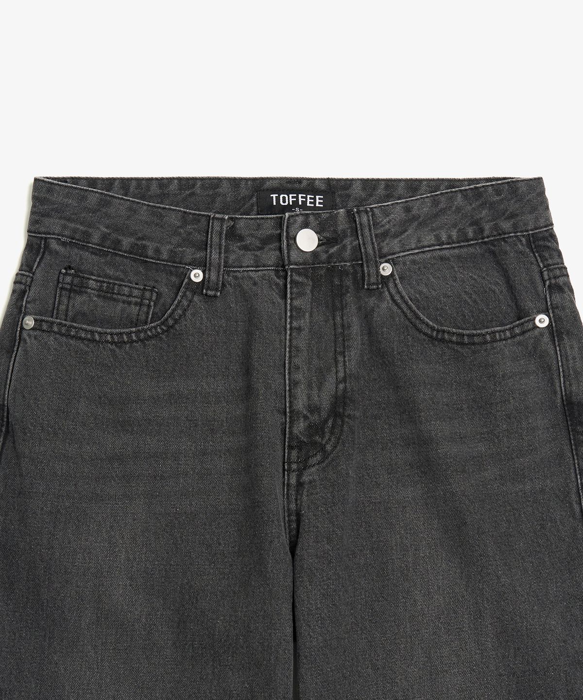 토피(TOFFEE) 와이드 데님 팬츠 (DEEP GREY)