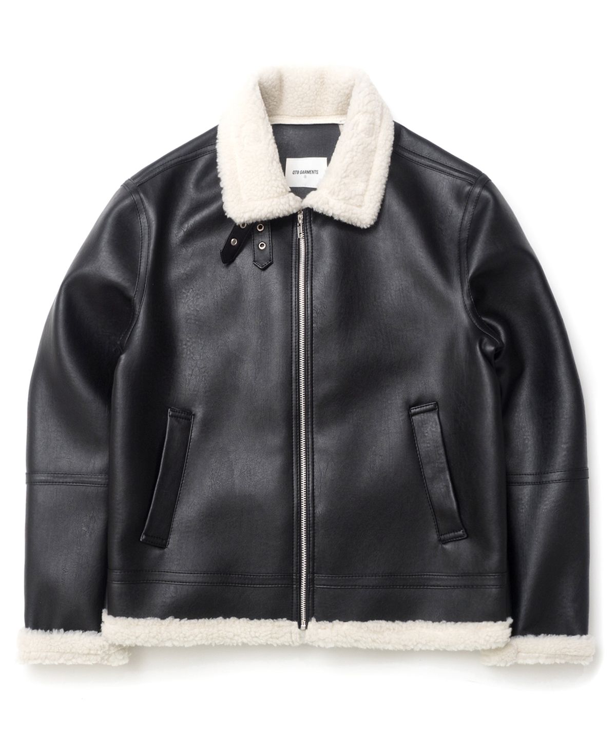 큐티에잇 가먼츠(QT8 GARMENTS) RG B-3 Mouton Jacket (Black/Beige)