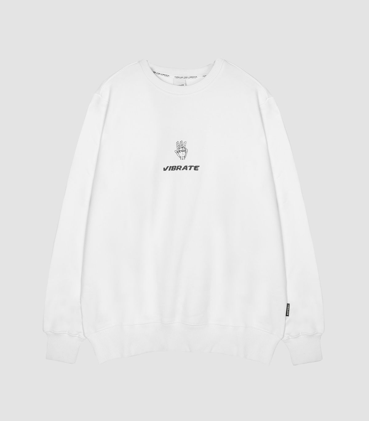 바이브레이트(VIBRATE) CROSS BASIC LOGO SWEAT SHIRT (WHITE)