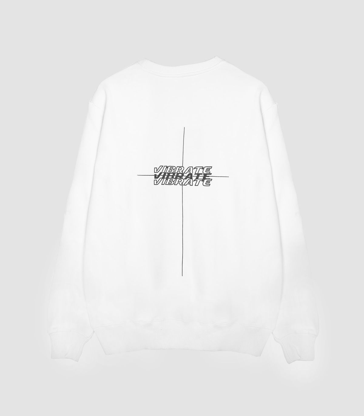 바이브레이트(VIBRATE) CROSS BASIC LOGO SWEAT SHIRT (WHITE)