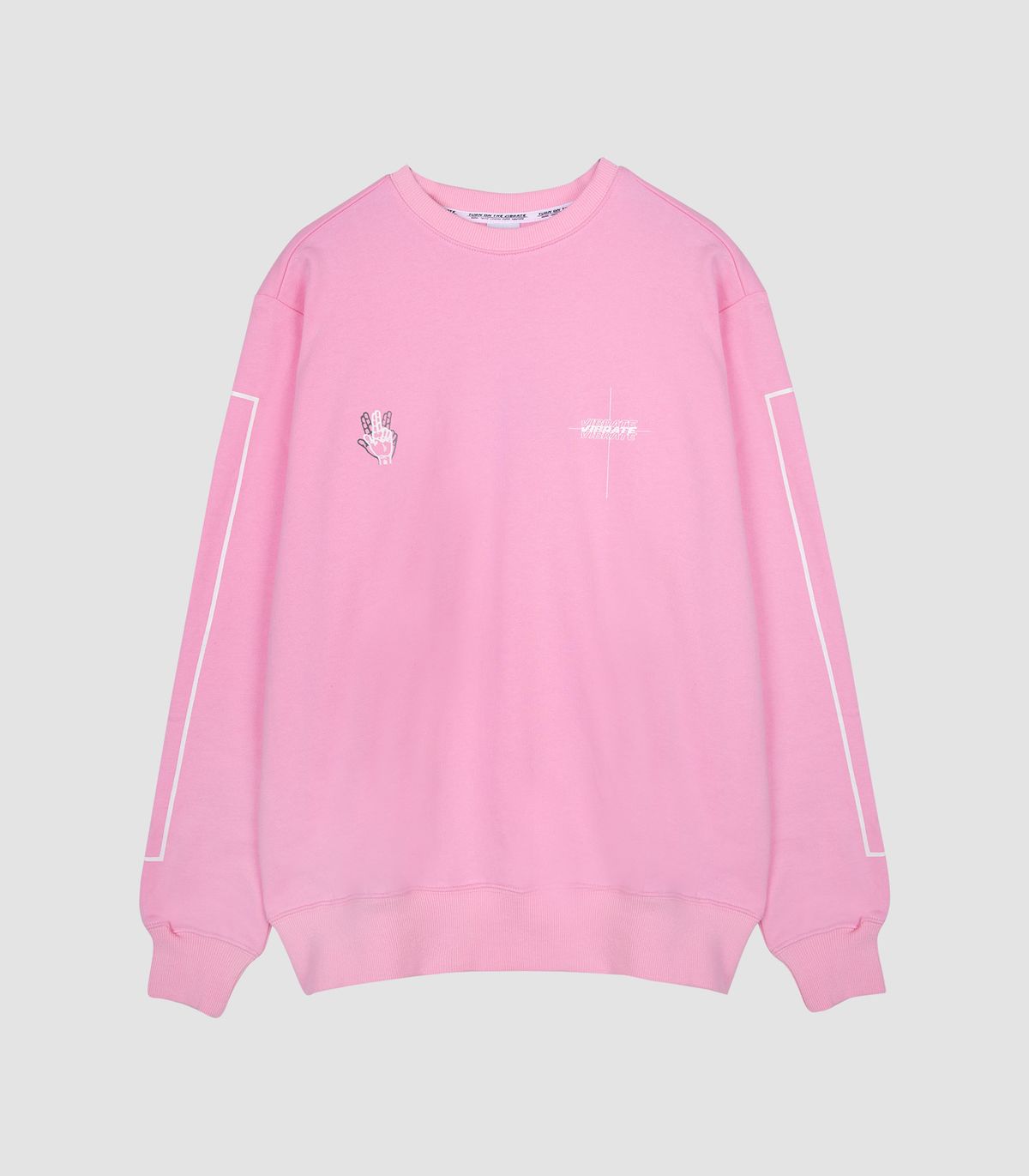 바이브레이트(VIBRATE) CLASSIC MINI LOGO SWEAT SHIRT (PINK)