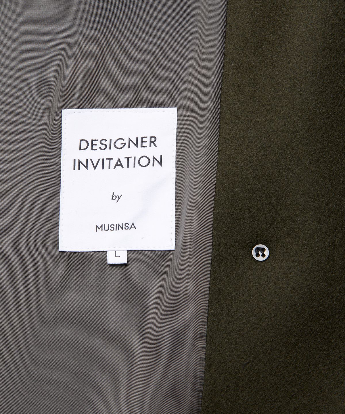 디자이너 인비테이션(DESIGNER INVITATION) 러플 트리밍 더블 코트 [카키]