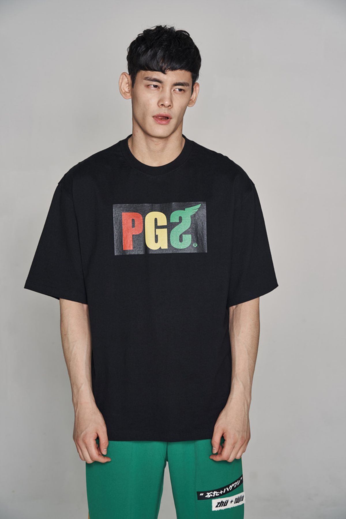 피글스(PIGLES) 베이직 박스로고 티셔츠(블랙)