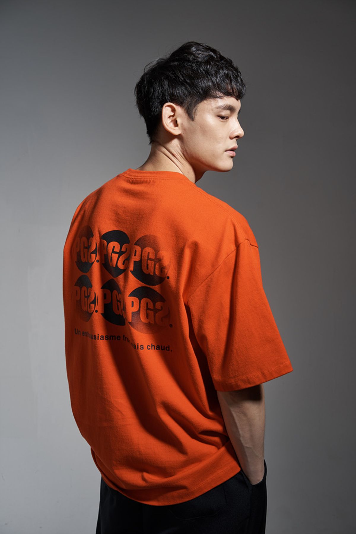 피글스(PIGLES) 써클로고 티셔츠(오렌지)