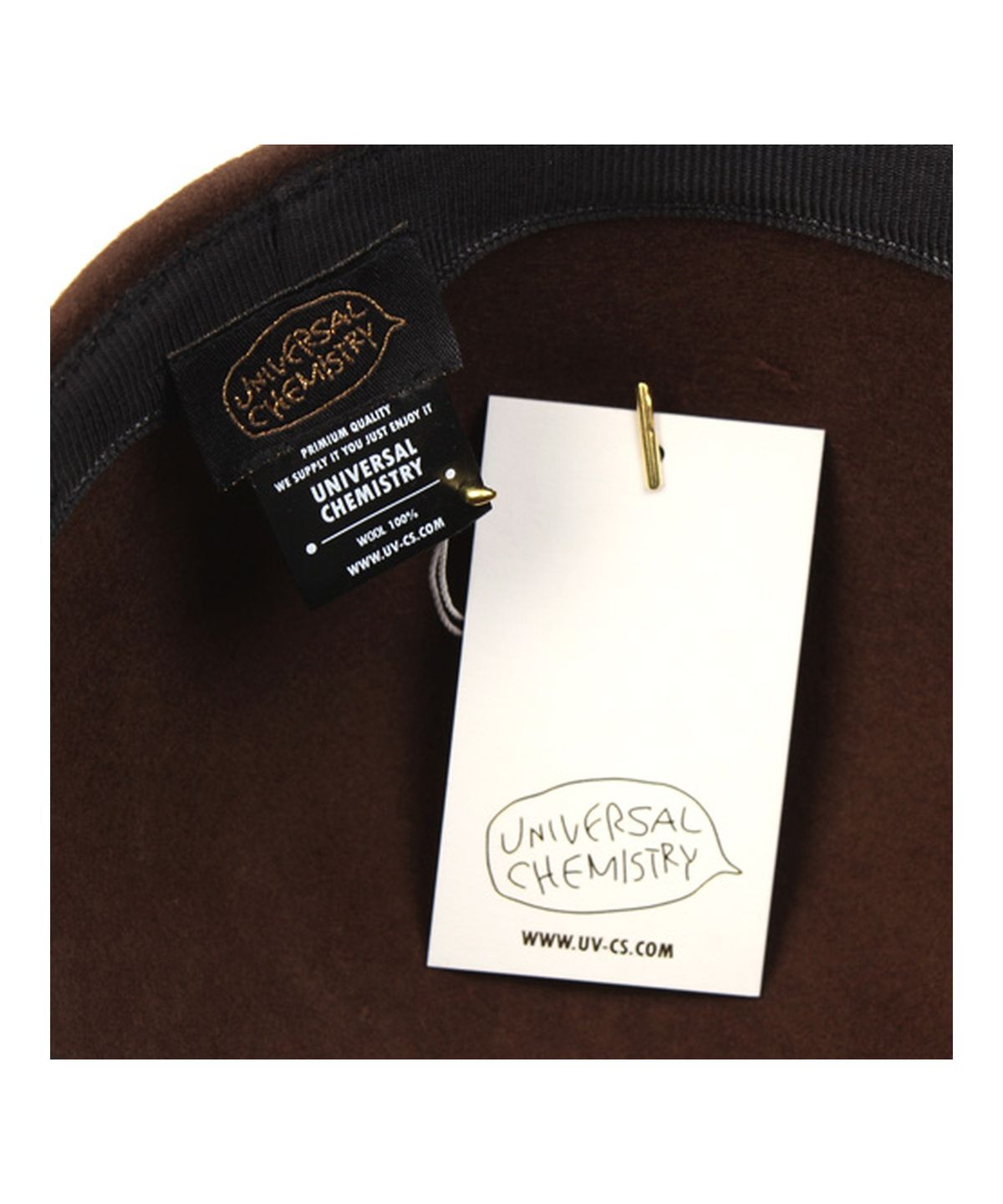 유니버셜 케미스트리(UNIVERSAL CHEMISTRY) Wool Brown Round Riding Cap 승마모자