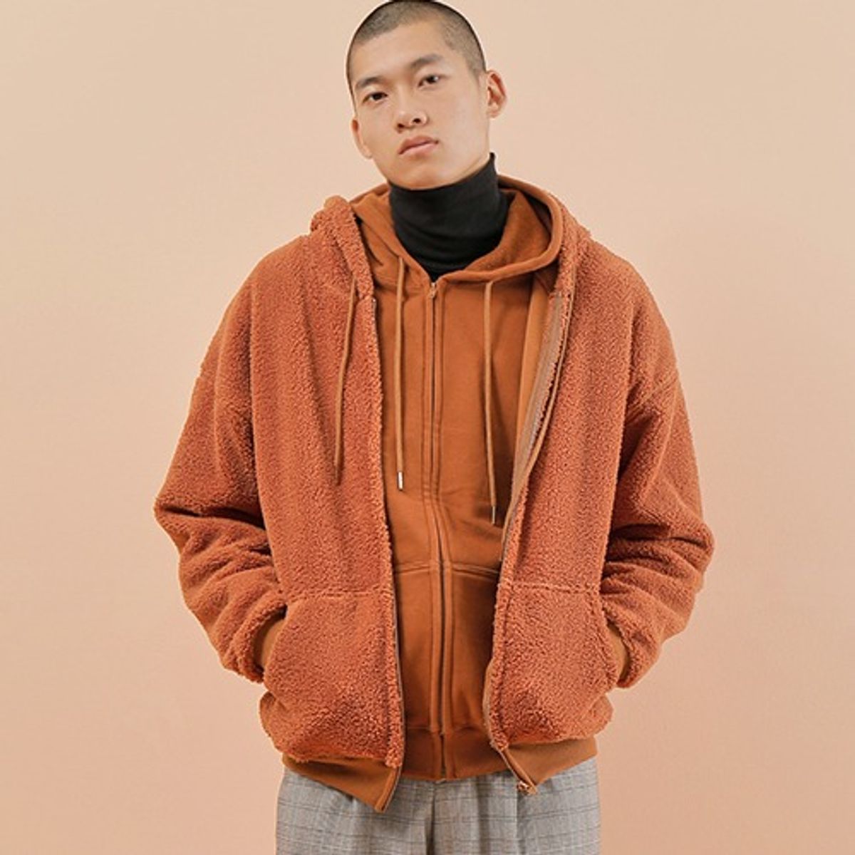 츄바스코(CHUBASCO) Teddy fleece zipup TF202 브라운