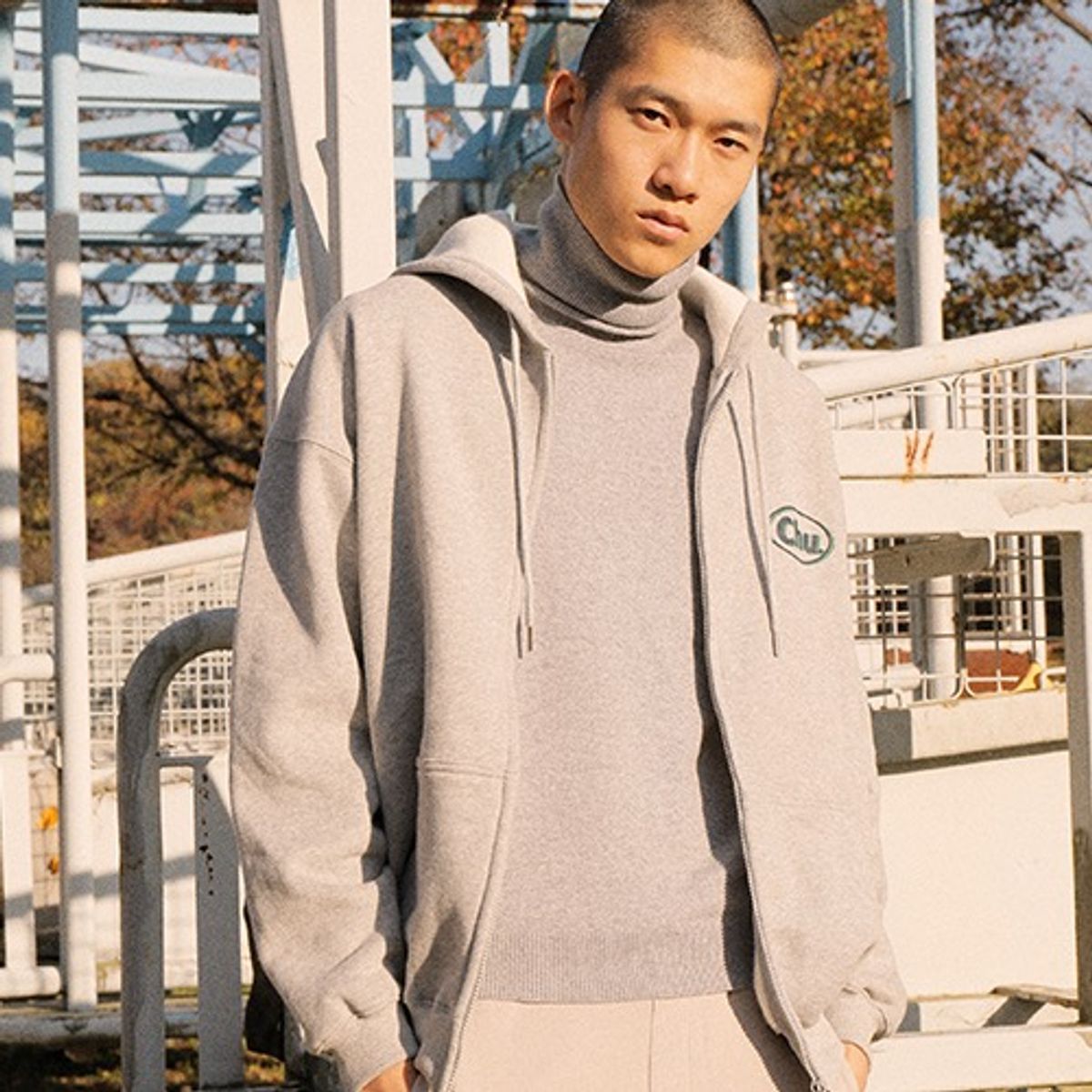 츄바스코(CHUBASCO) Chu pull zipup Hoodie CH304 그레이