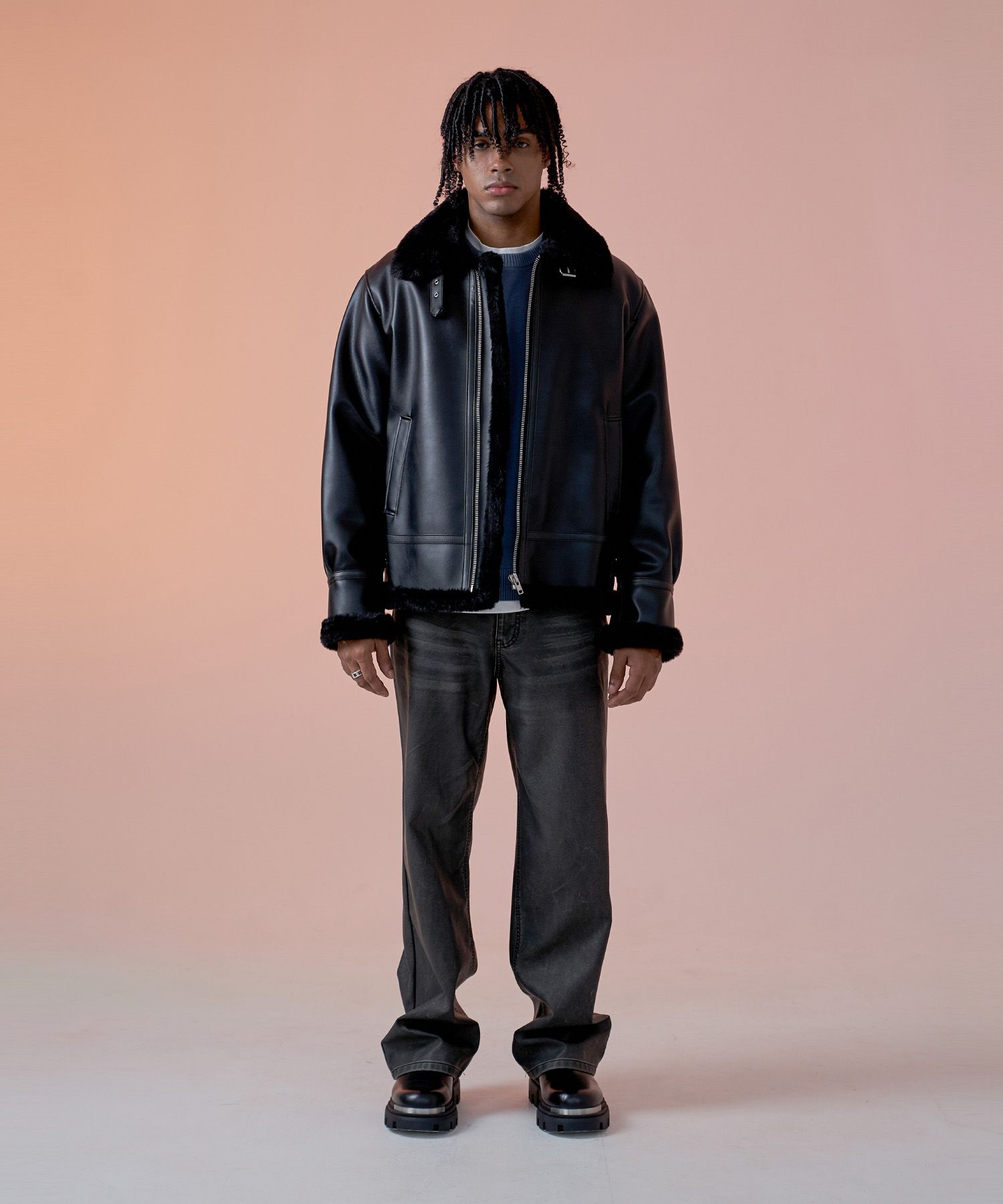 MUSINSA | SPERONE Fake B3 Mustang Jacket Man (Black)