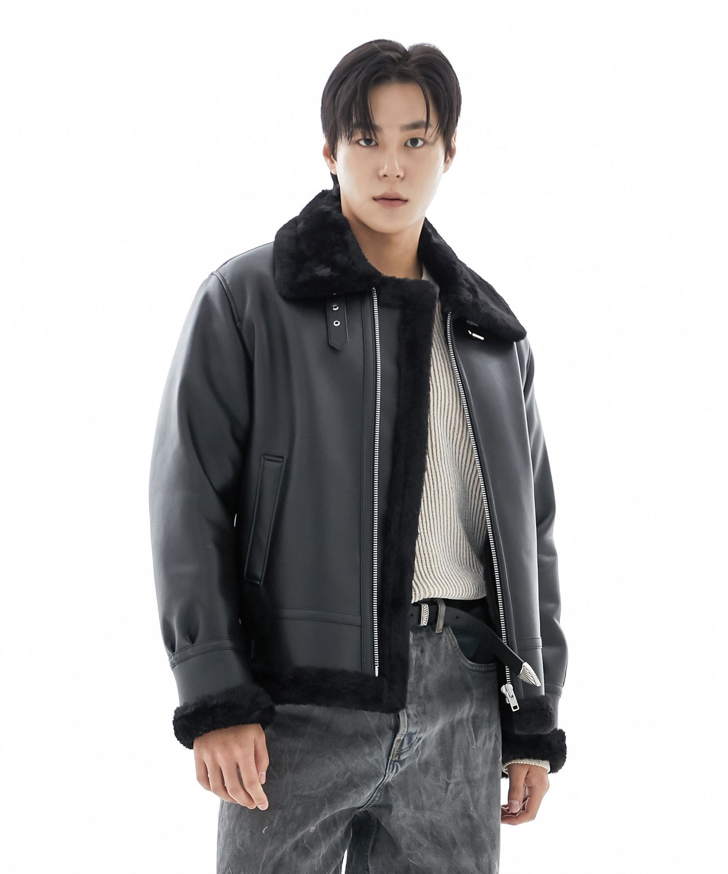 MUSINSA | SPERONE Fake B3 Mustang Jacket Man (Black)