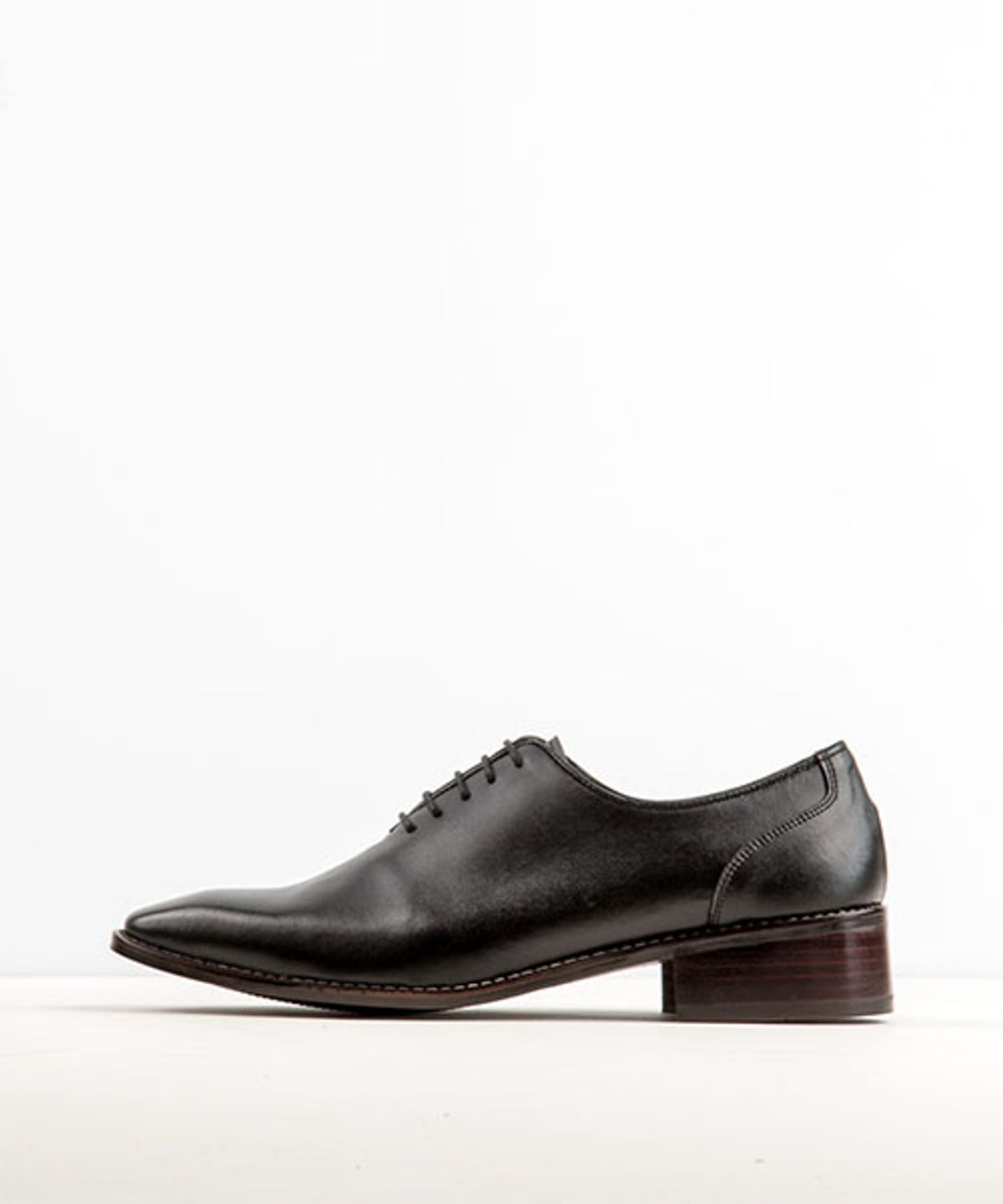 레더리스(LEATHERLESS) #5095 / 플레인 토우 홀컷 옥스포드 / 블랙 / for men