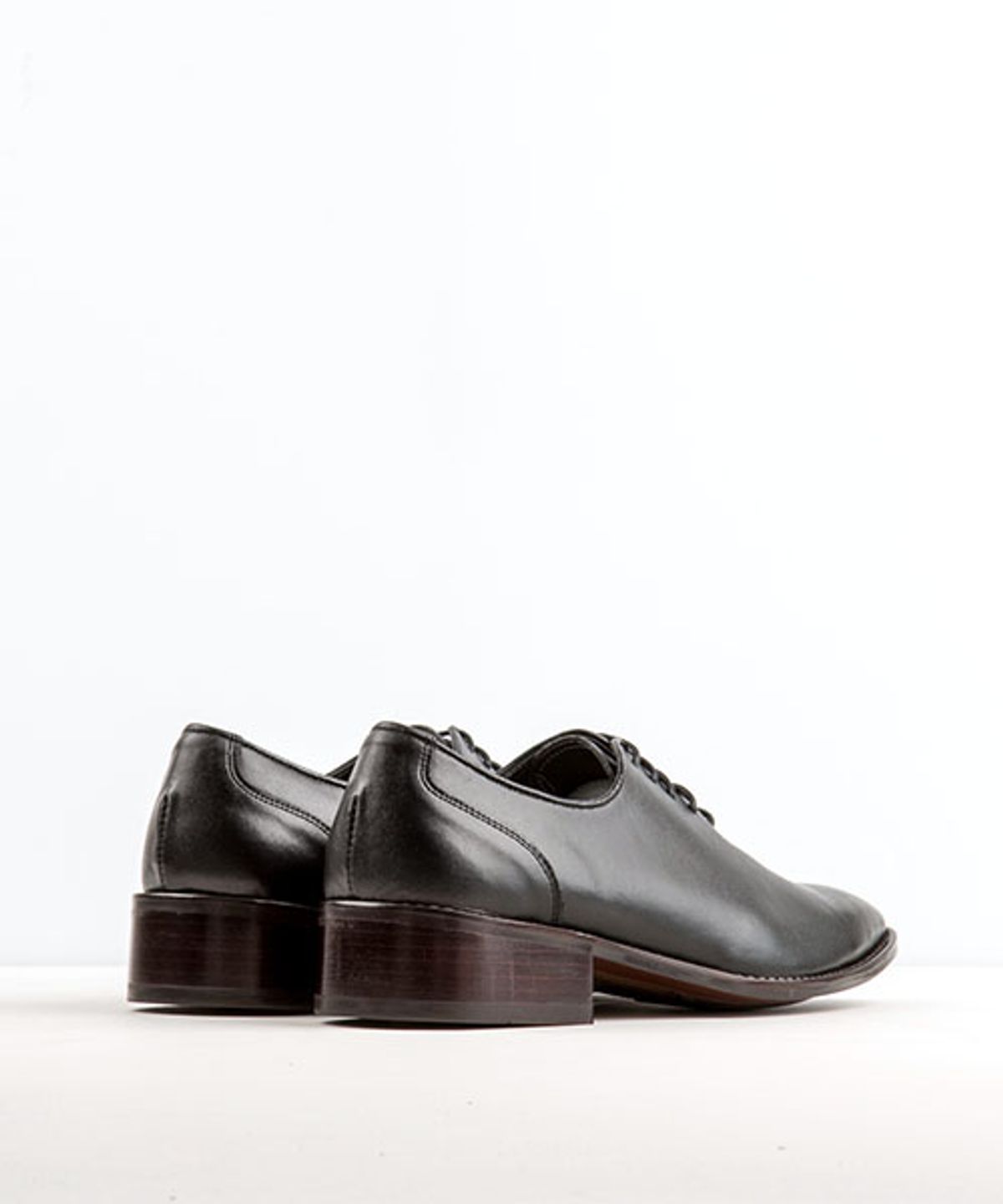 레더리스(LEATHERLESS) #5095 / 플레인 토우 홀컷 옥스포드 / 블랙 / for men