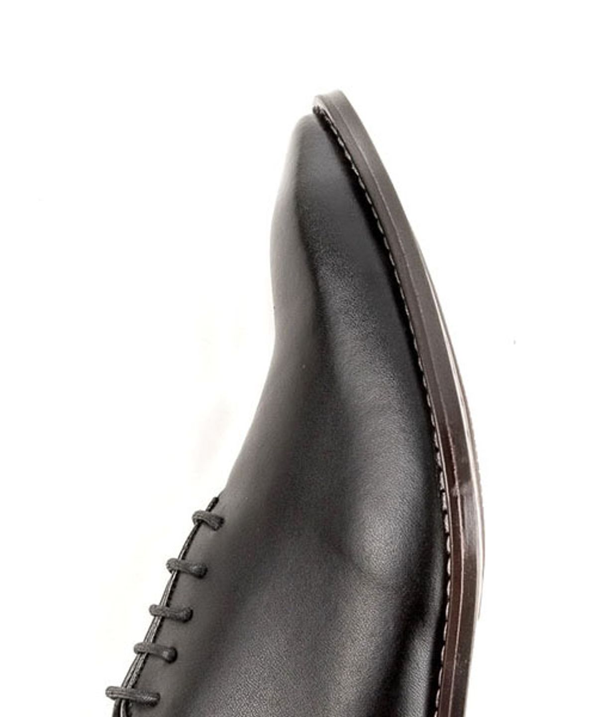 레더리스(LEATHERLESS) #5095 / 플레인 토우 홀컷 옥스포드 / 블랙 / for men