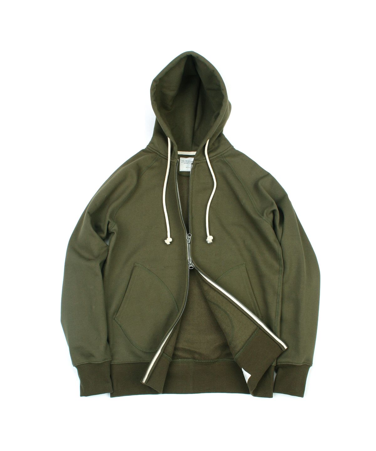 유니드가먼츠(YOUNEEDGARMENTS) 집 스웻 파카 (카키)