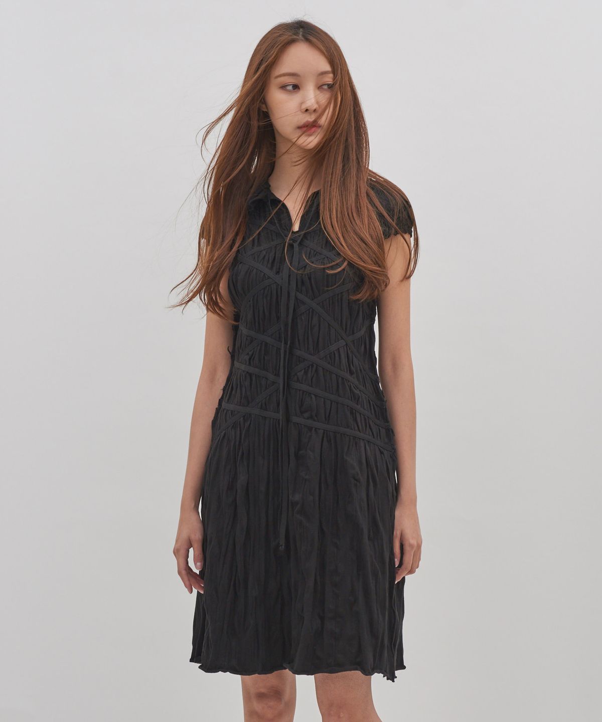 아이코노그라피(ICONOGRAPHY) Tie me up Dress BK