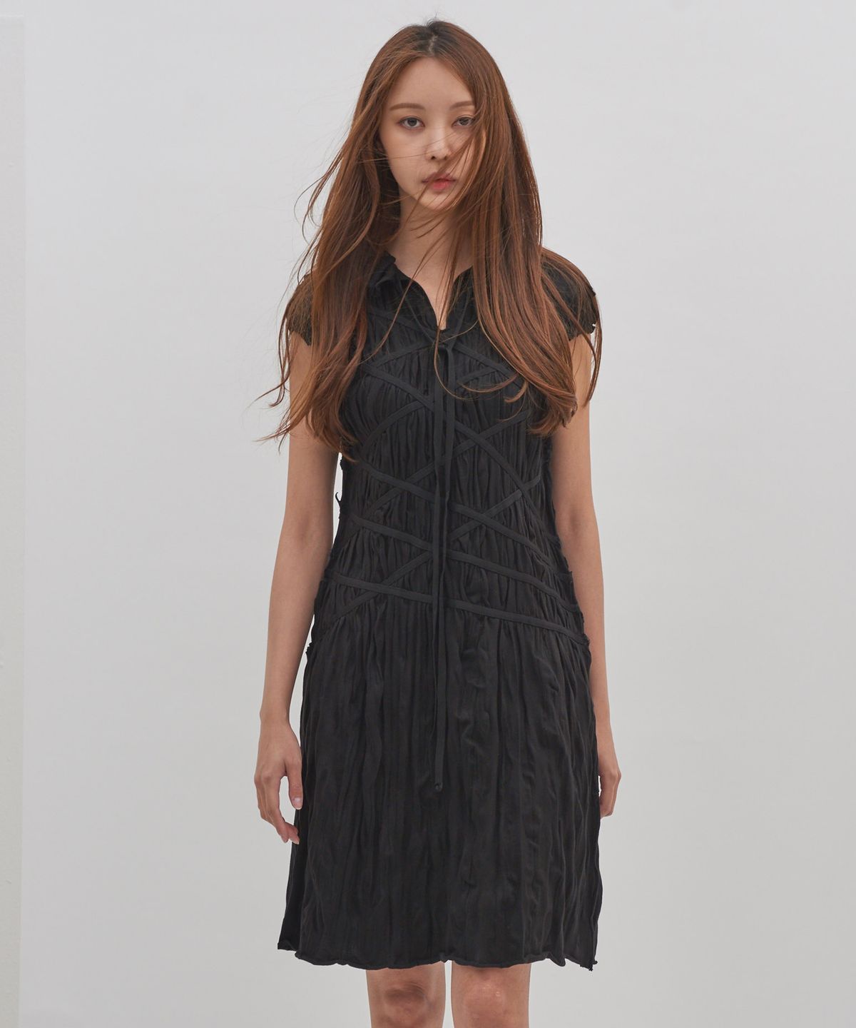 아이코노그라피(ICONOGRAPHY) Tie me up Dress BK