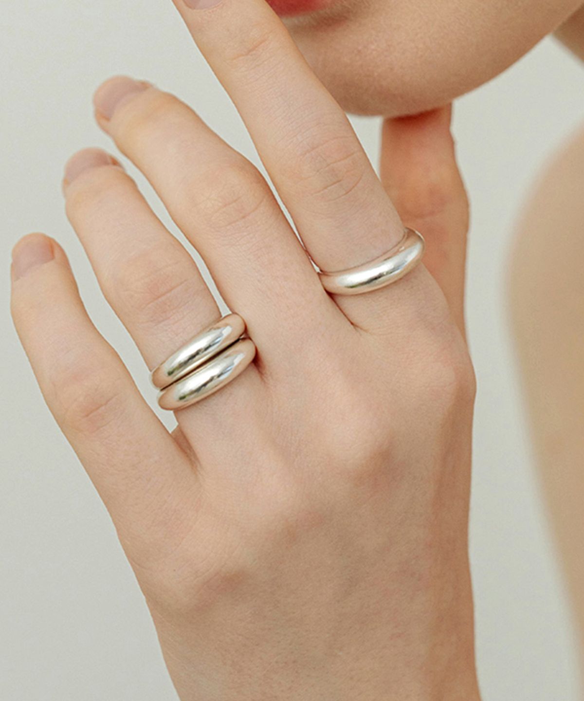 티오유(TOU) [Silver925] 96 Semi Matte Bulging Silver Ring