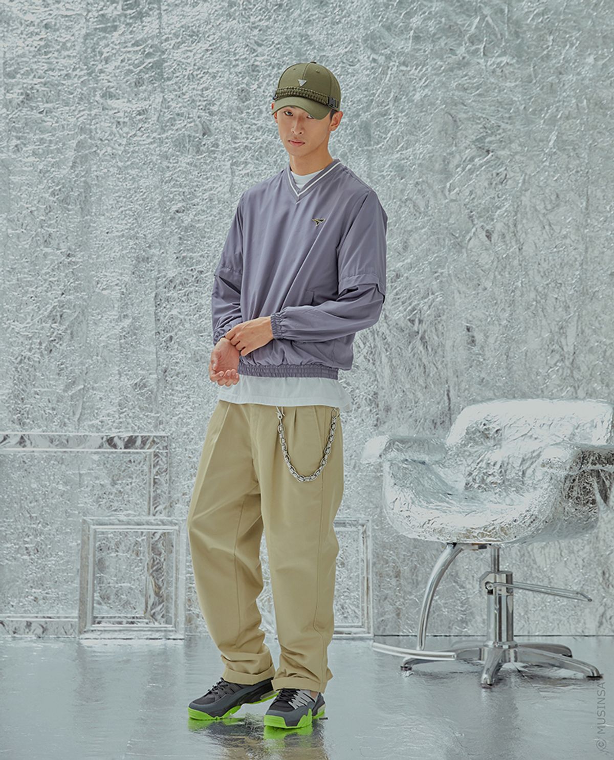 헤이터(HATER) 파라코드 밴드 클래식 로고 볼캡 다크그린