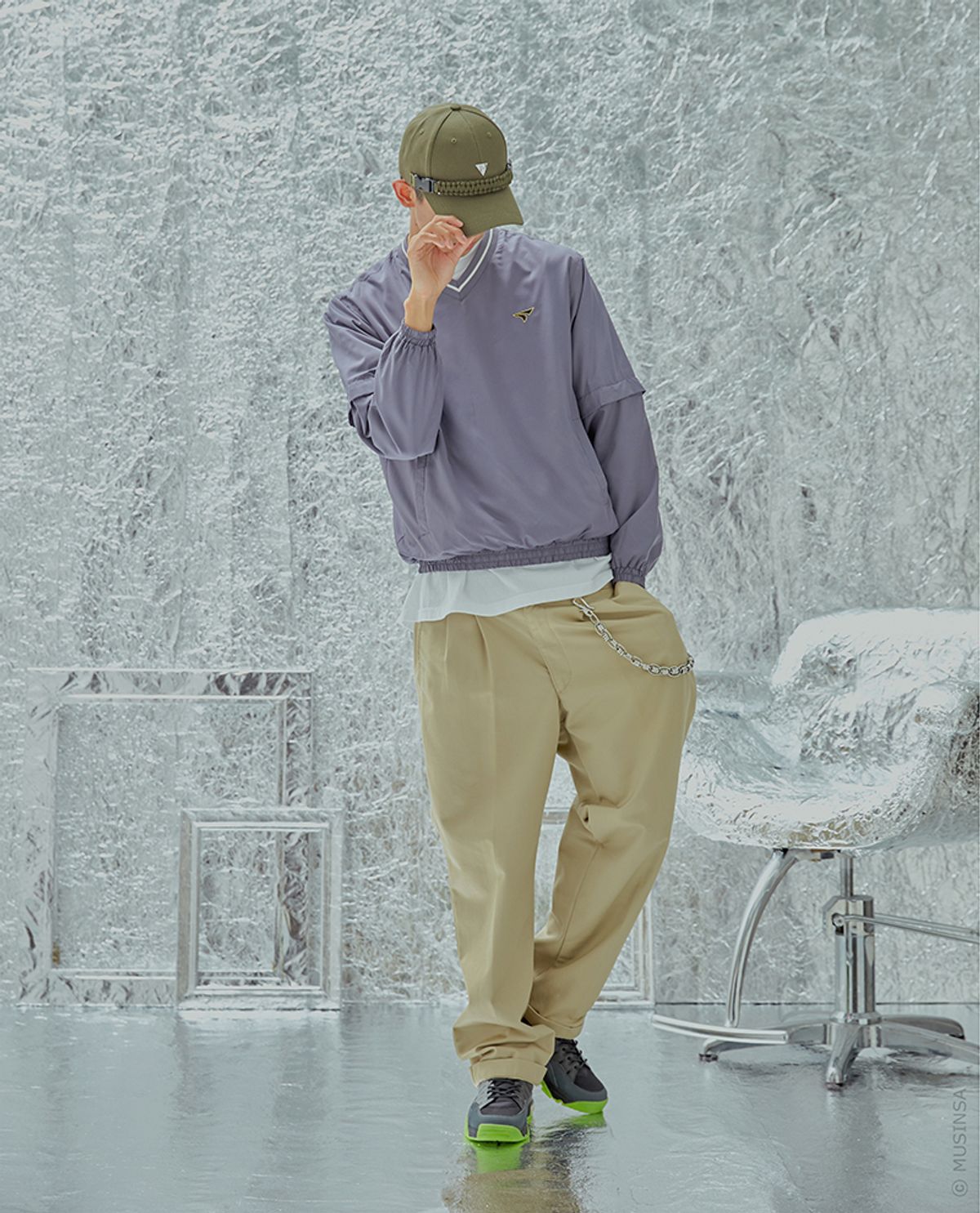 헤이터(HATER) 파라코드 밴드 클래식 로고 볼캡 다크그린