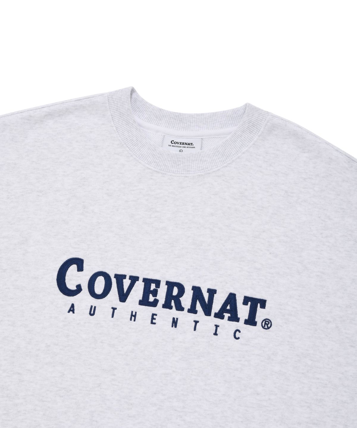커버낫(COVERNAT) 어센틱 로고 맨투맨 Heather Gray