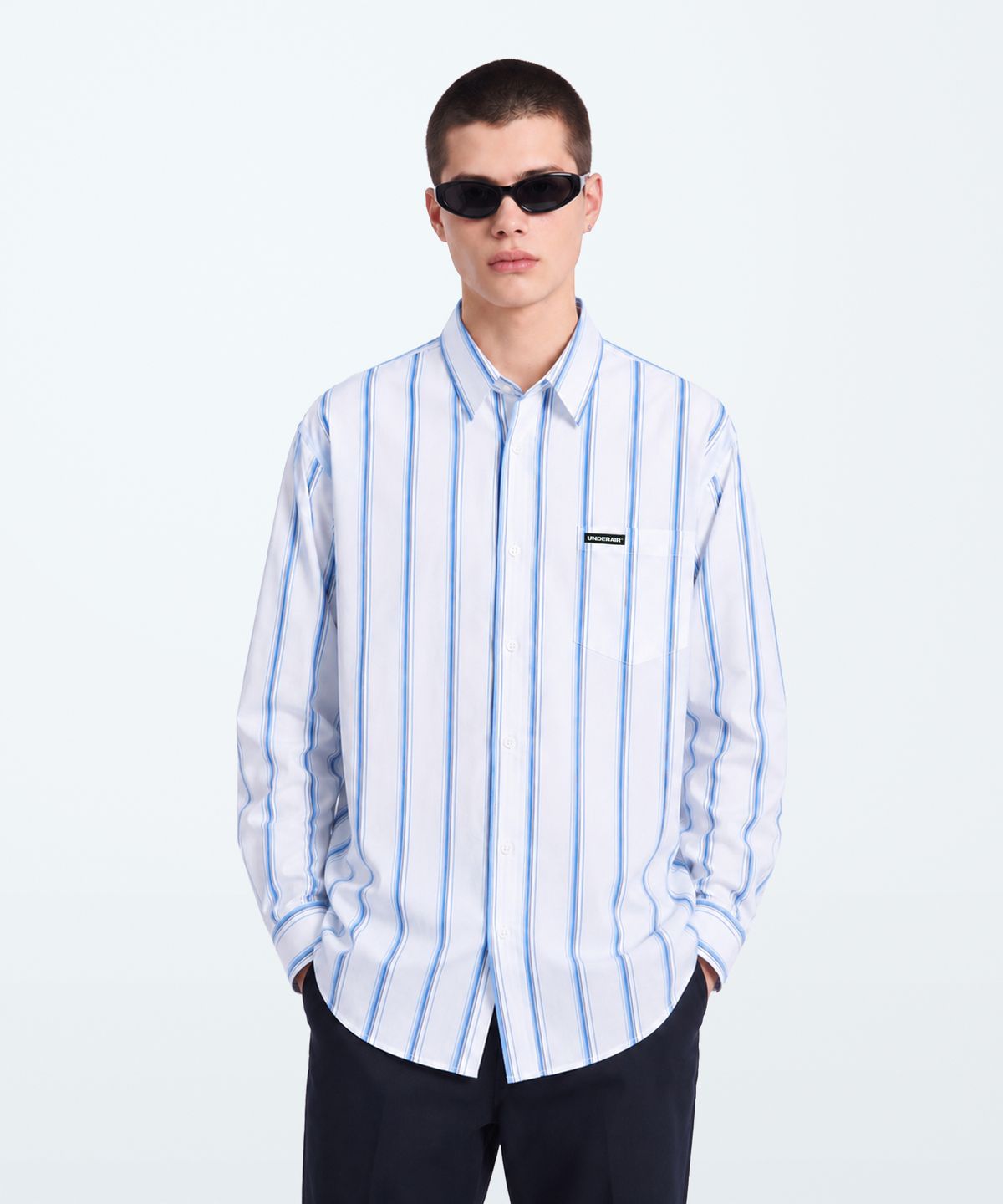 언더에어(UNDERAIR) [오버사이즈] THAAD STRIPE SHIRTS (2 COLOR)