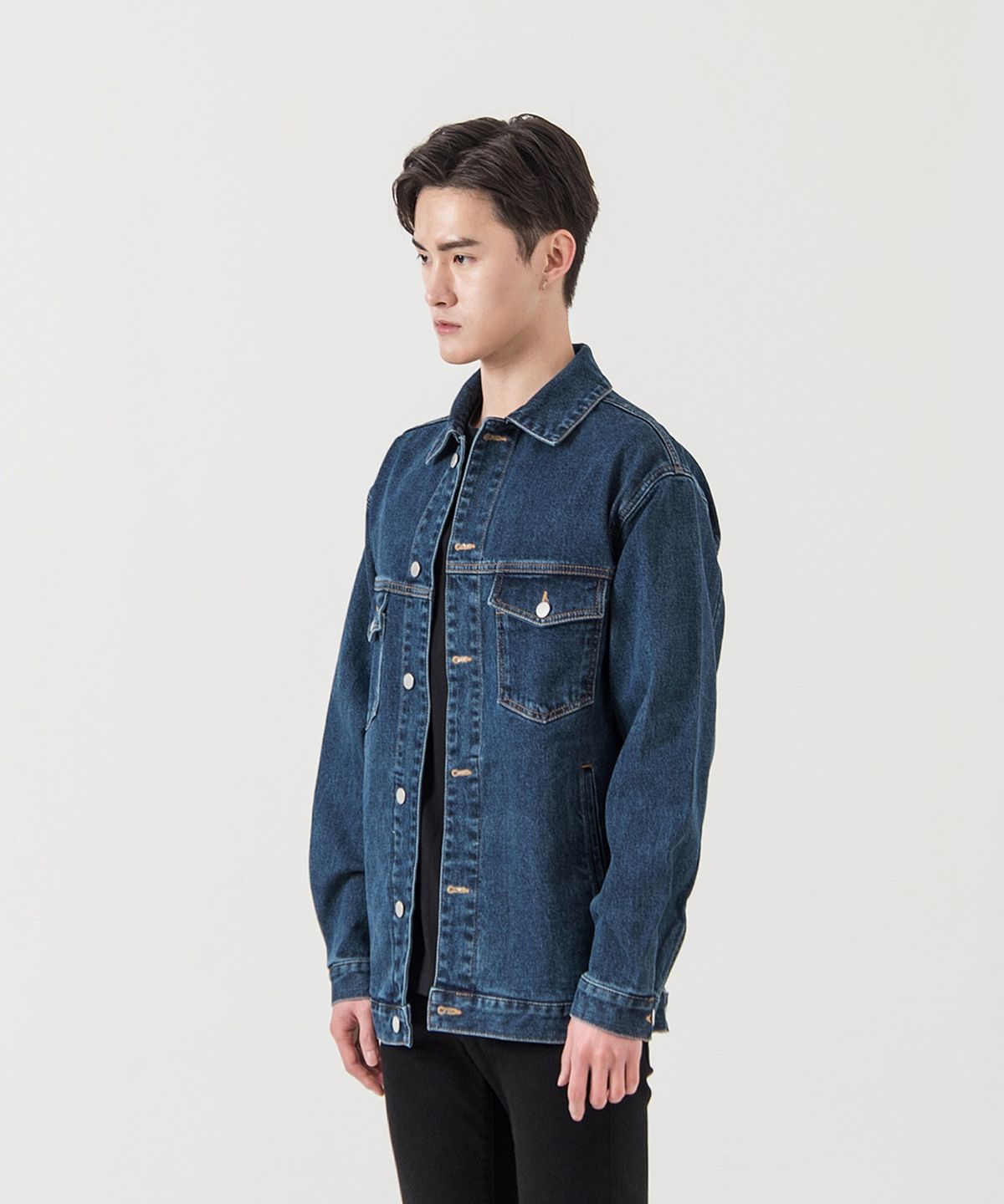언터치드(UNTOUCHED) [GRINDER] TRUCKER OVER JACKER - INDIGO  BLUE