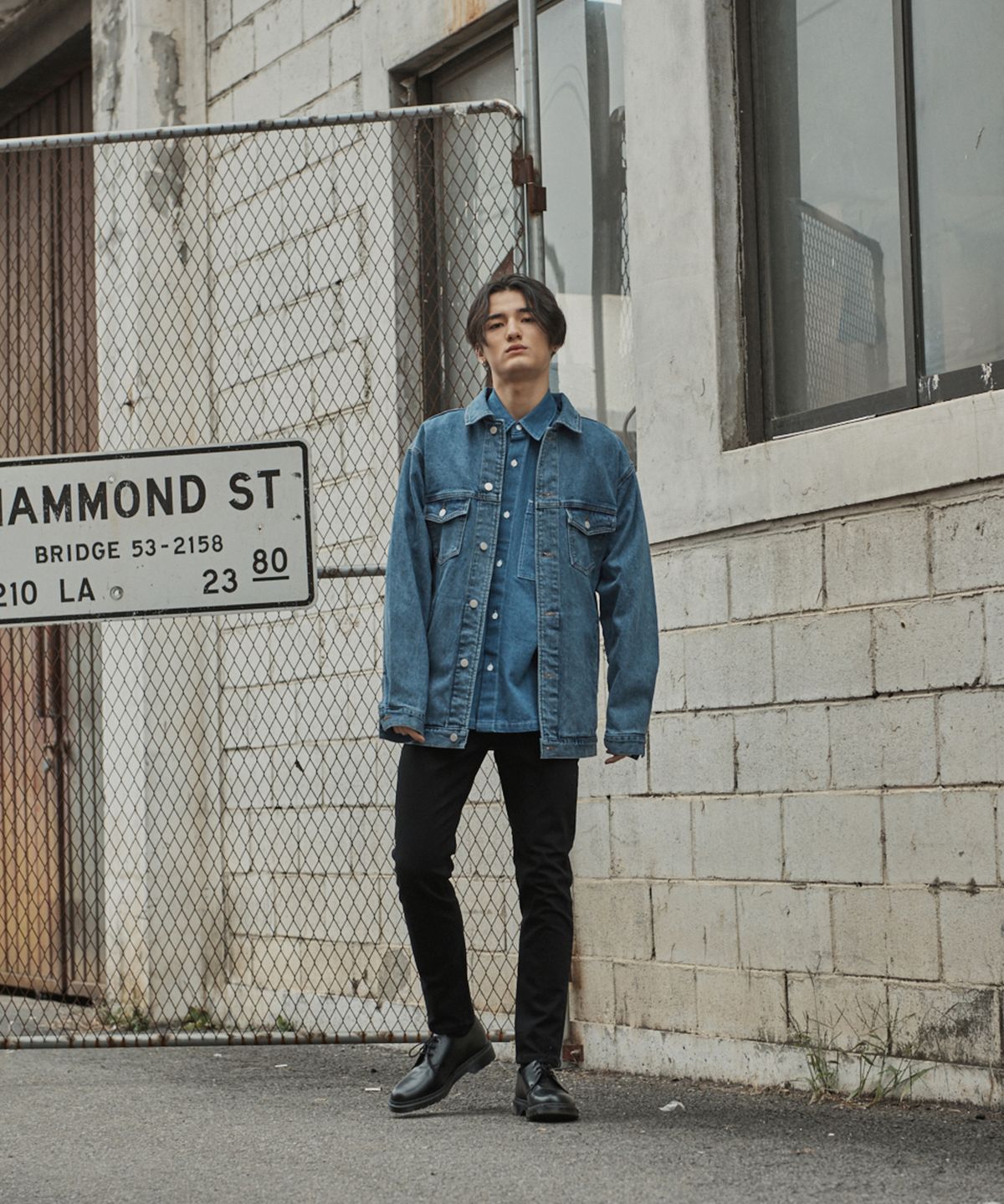 언터치드(UNTOUCHED) [GRINDER] TRUCKER OVER JACKER - LIGHT  BLUE
