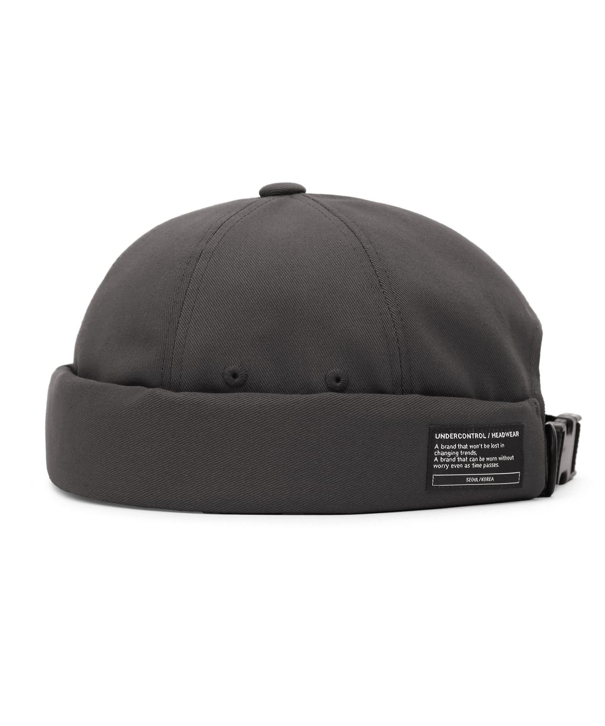 언더컨트롤(UNDERCONTROL) 코튼 브림리스캡 MOLD CAP / TWILL COTTON / CHARCOAL