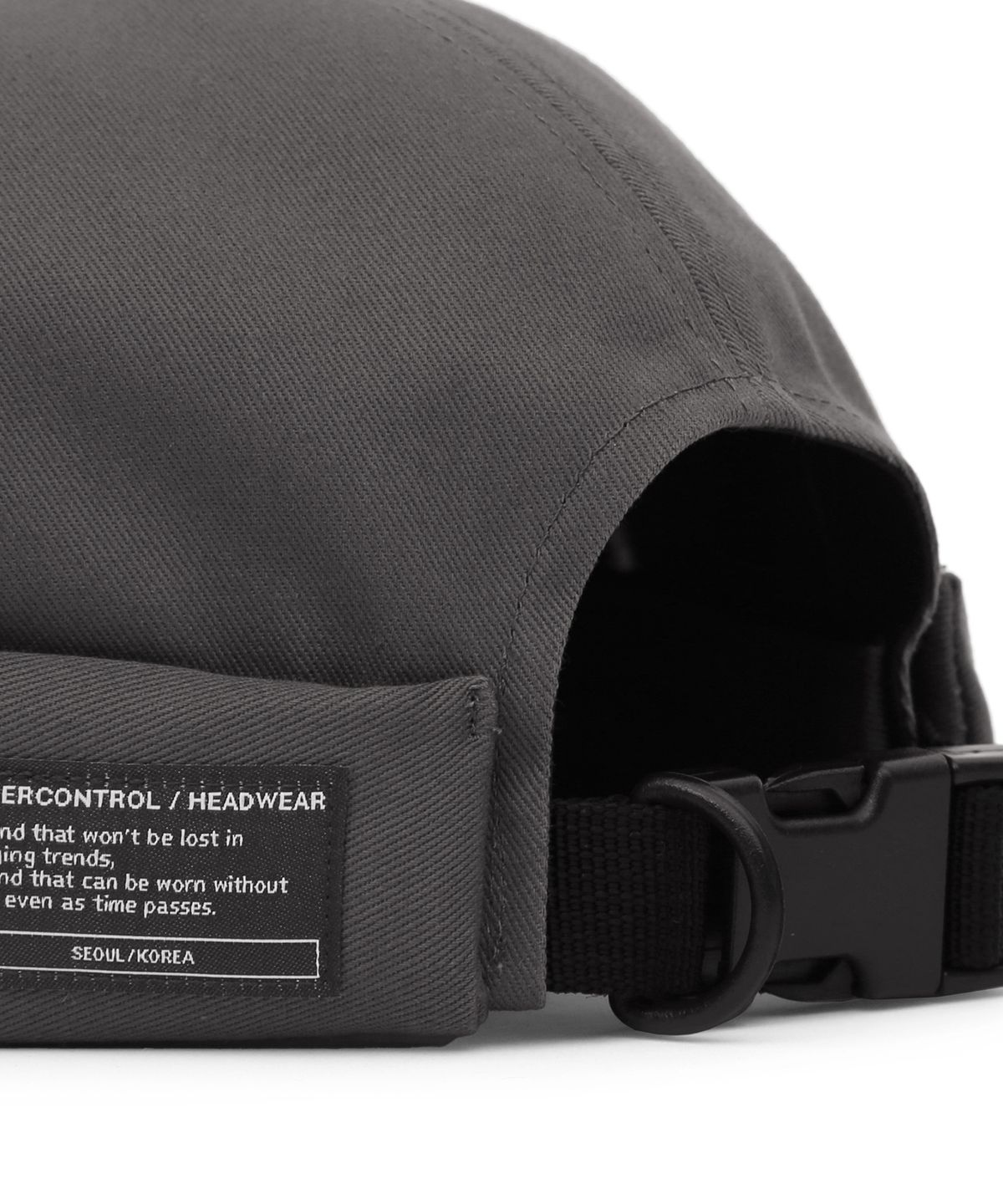 언더컨트롤(UNDERCONTROL) 코튼 브림리스캡 MOLD CAP / TWILL COTTON / CHARCOAL