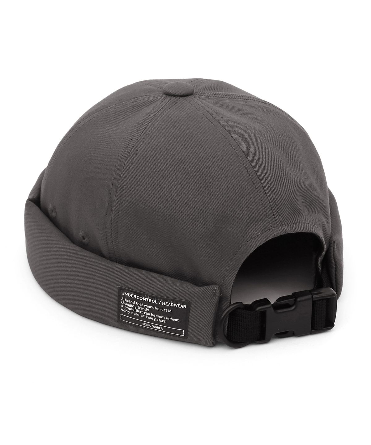 언더컨트롤(UNDERCONTROL) 코튼 브림리스캡 MOLD CAP / TWILL COTTON / CHARCOAL