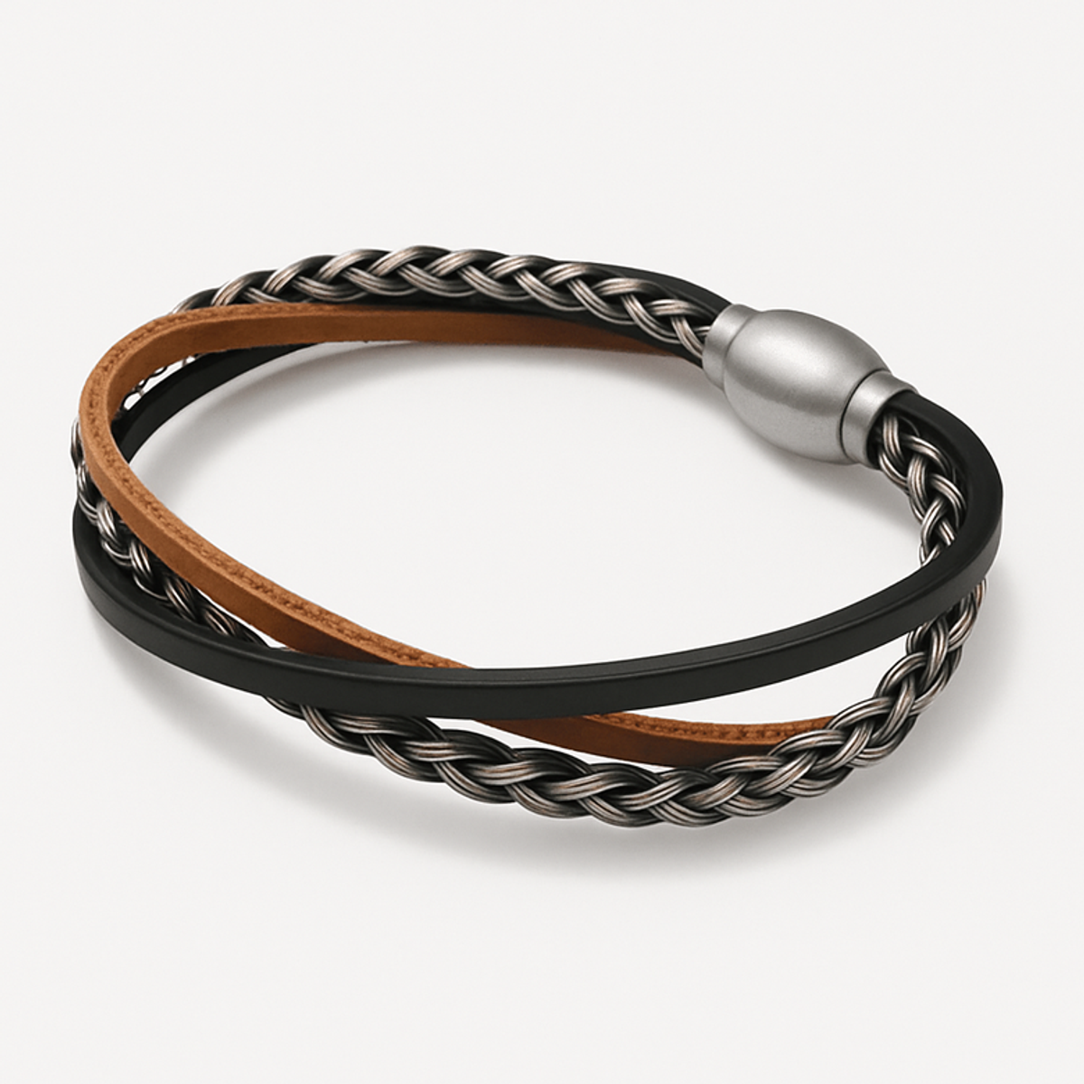 마크-4(MARK-4) LAYERED LEATHER BRACELET (3T3C)