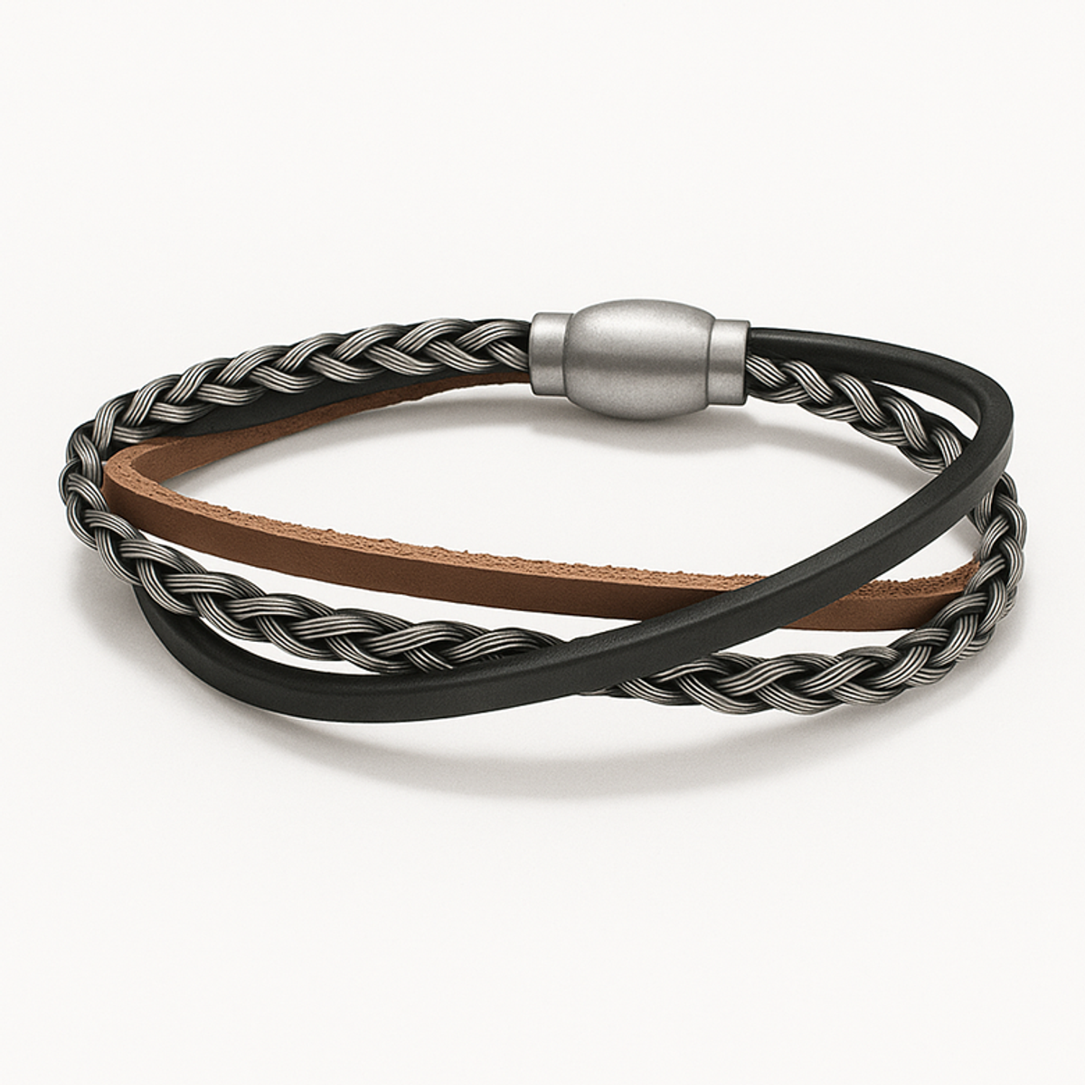 마크-4(MARK-4) LAYERED LEATHER BRACELET (3T3C)