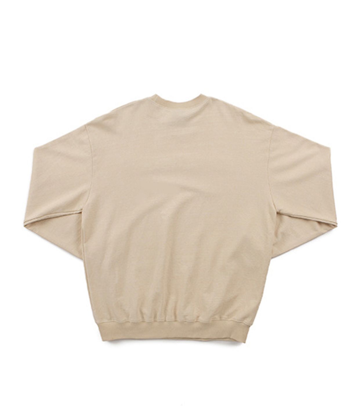 아임낫어휴먼비잉(I AM NOT A HUMAN BEING) Embroidered Crewneck Sweatshirt - BEIGE