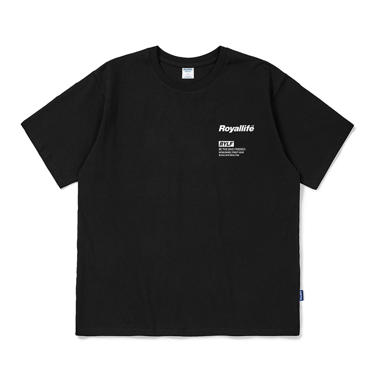 로얄라이프(ROYALLIFE) RYLF 박스 로고 오버핏 반팔티 (RL401 RYLF BOX LOGO TEE) - BLACK