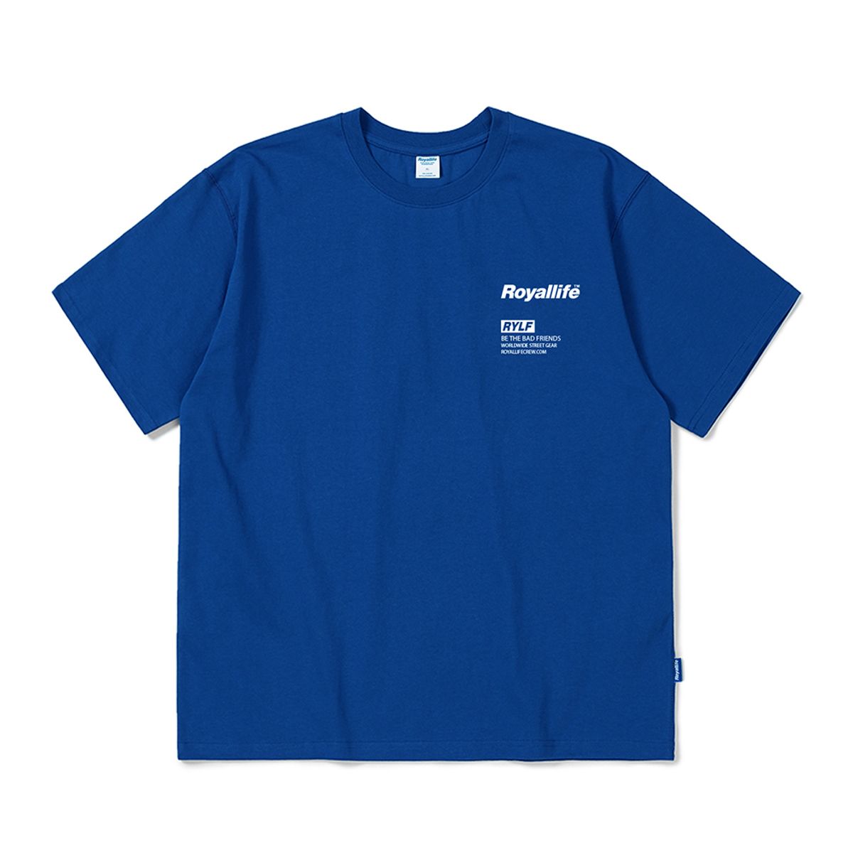 로얄라이프(ROYALLIFE) RYLF 박스 로고 오버핏 반팔티 (RL401 RYLF BOX LOGO TEE) - BLUE