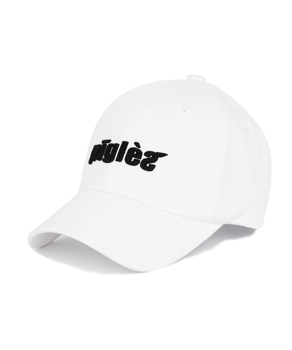 피글스(PIGLES) 볼륨자수 로고 모자(WHITE)