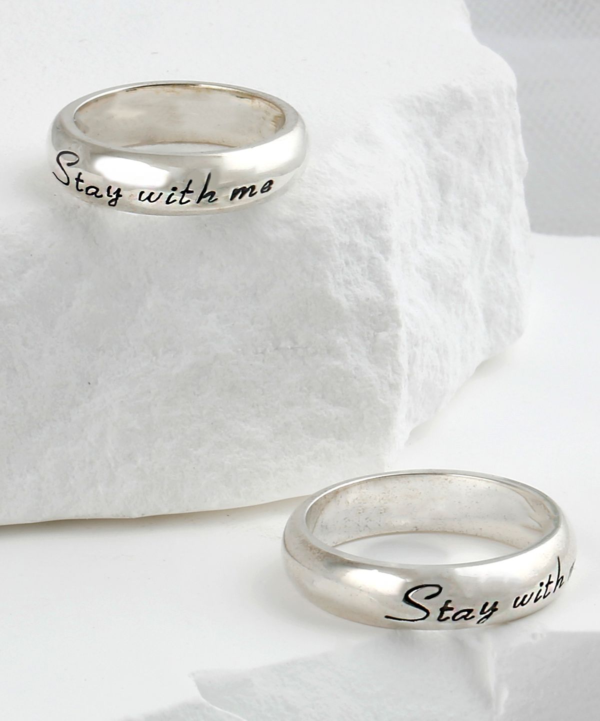 쇼브오프(SHOVEOFF) [실버 925] SVR-#S602 레터링 Stay with me 커플링 우정반지