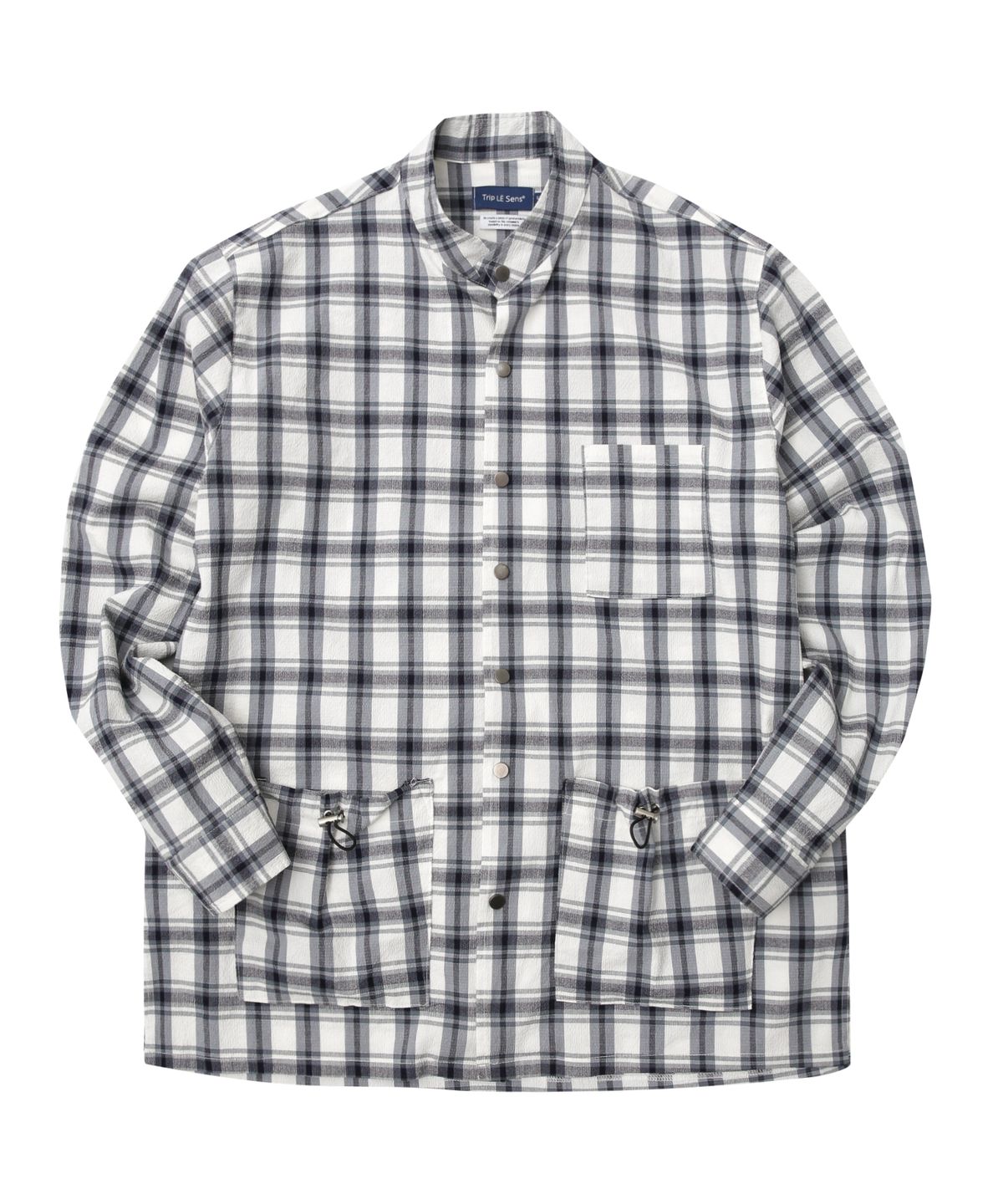 트립르센스(TRIP LE SENS) CHECK STRING POCKET SHIRTS JACKET GREY
