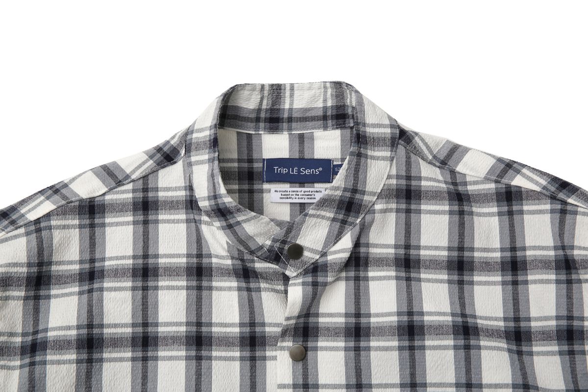 트립르센스(TRIP LE SENS) CHECK STRING POCKET SHIRTS JACKET GREY