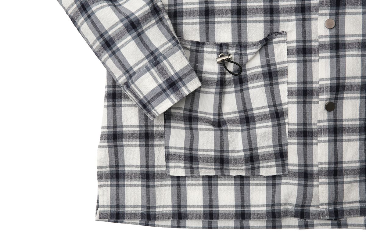트립르센스(TRIP LE SENS) CHECK STRING POCKET SHIRTS JACKET GREY