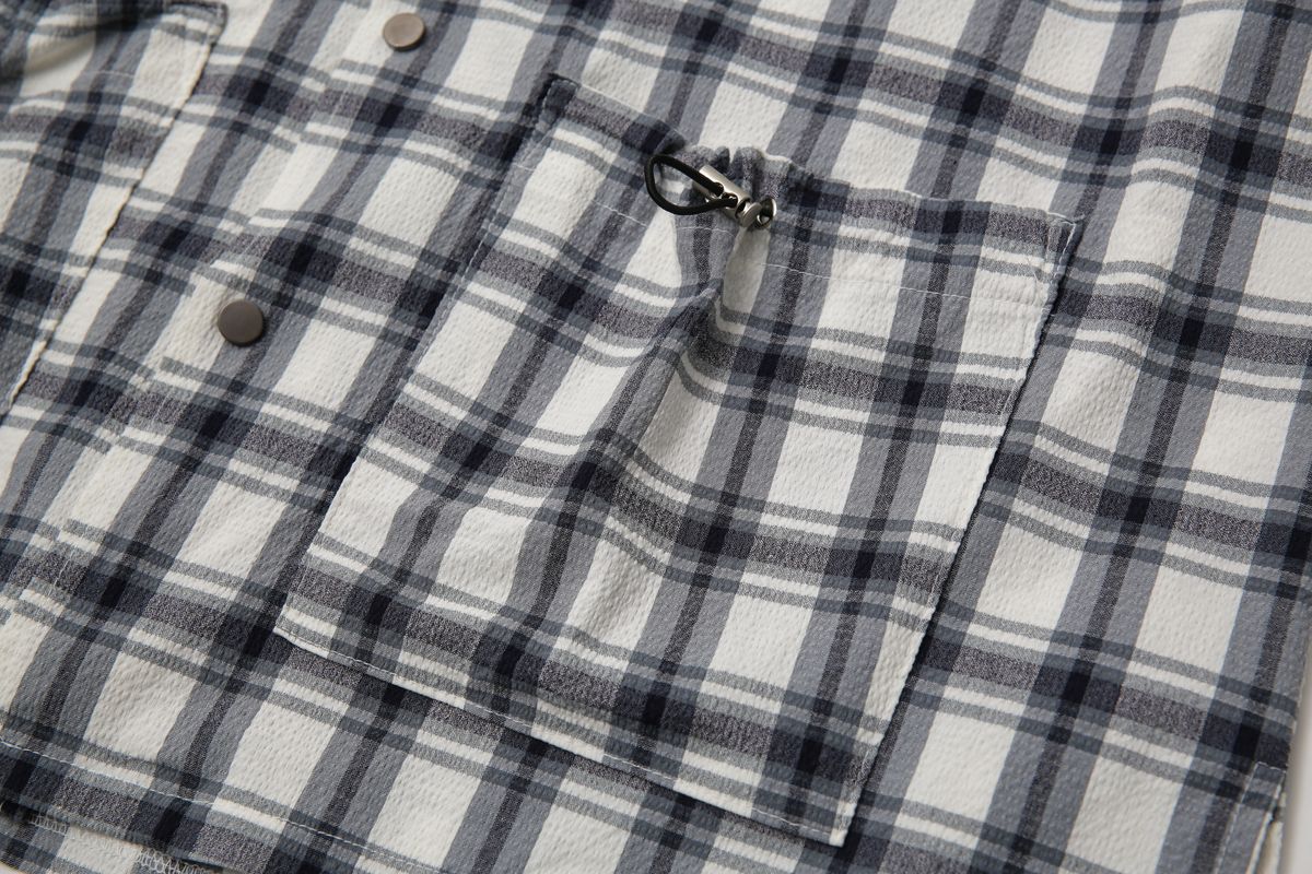 트립르센스(TRIP LE SENS) CHECK STRING POCKET SHIRTS JACKET GREY