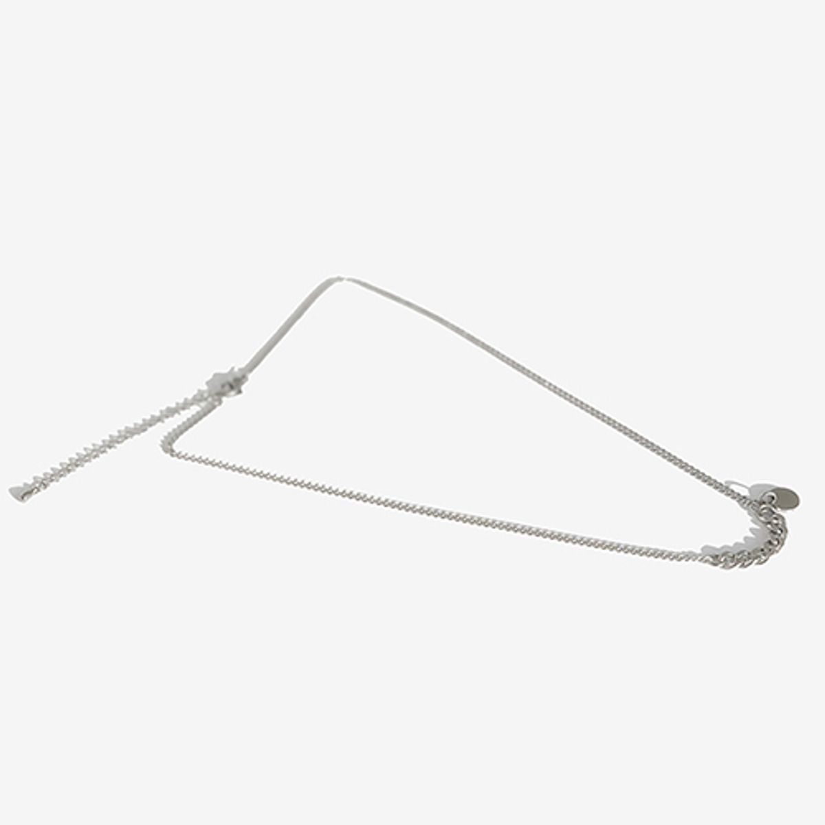 러쉬오프(RUSH OFF) Surgical Steel  Two Flow Chain Necklace - Circle Pendant / 투플로우 체인 목걸이 - 써클펜던트