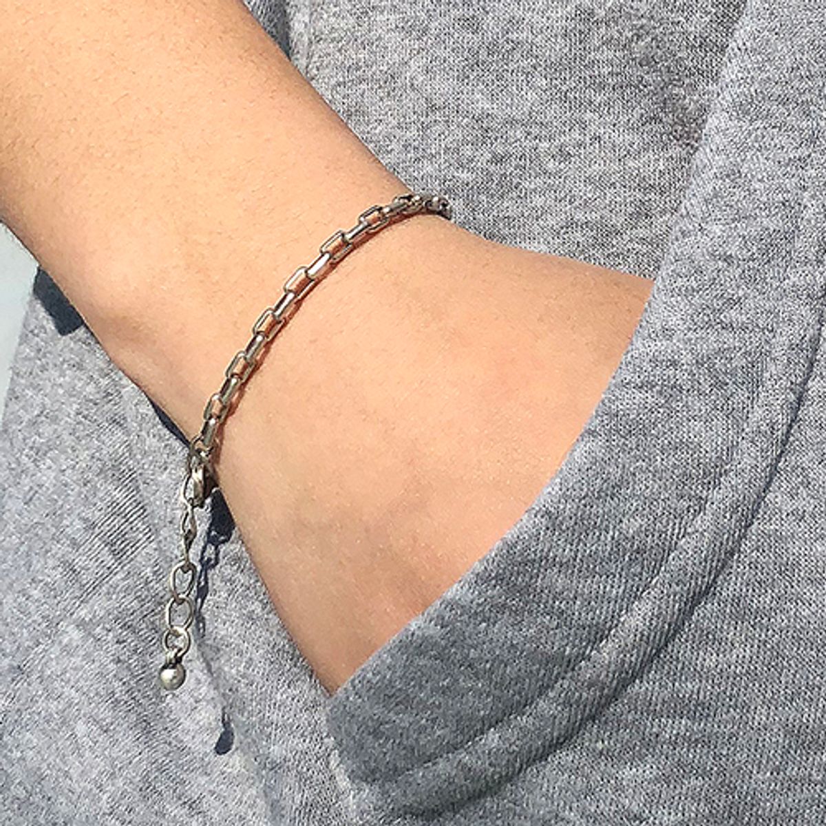 러쉬오프(RUSH OFF) Faded Square Chain Bracelet / 페이디드 스퀘어 체인팔찌 (은도금)